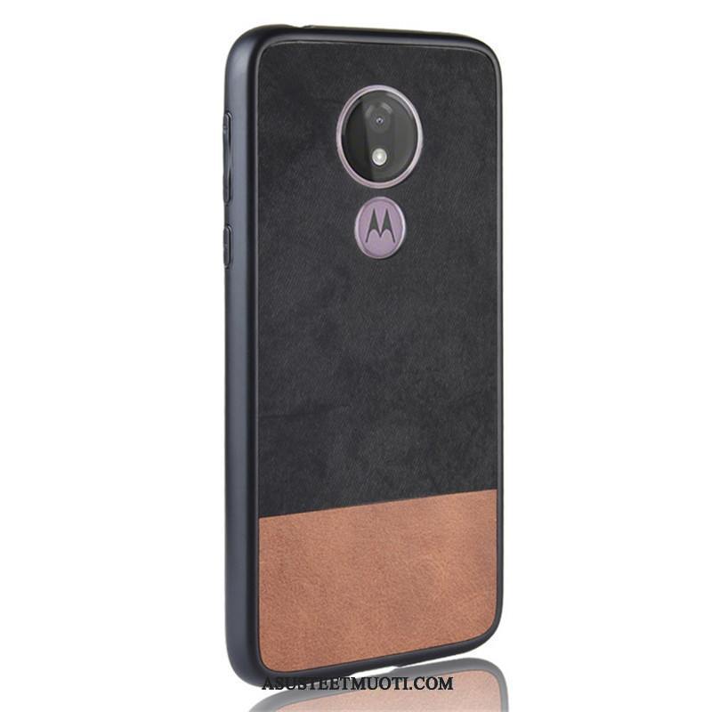 Moto G7 Kuoret Nahka Suojaus Harmaa All Inclusive Cowboy