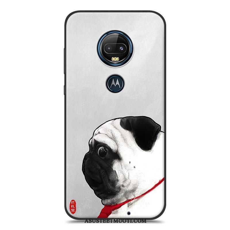 Moto G7 Kuoret Pesty Suede Silikoni Rakastunut Kuori Sarjakuva