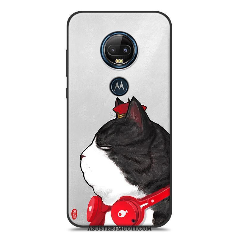 Moto G7 Kuoret Pesty Suede Silikoni Rakastunut Kuori Sarjakuva