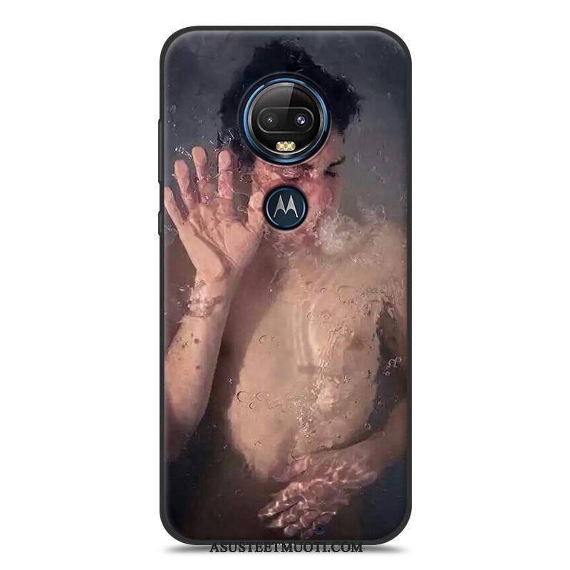 Moto G7 Kuoret Pesty Suede Silikoni Rakastunut Kuori Sarjakuva