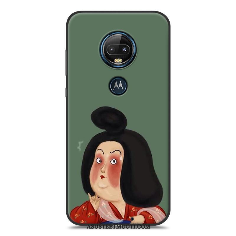 Moto G7 Kuoret Pesty Suede Silikoni Rakastunut Kuori Sarjakuva