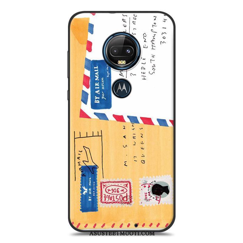 Moto G7 Kuori Kuoret Musta Silikoni Ripustettavat Koristeet Puhelimen Pesty Suede