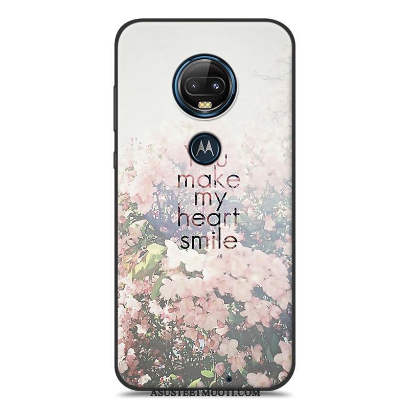 Moto G7 Kuori Kuoret Musta Silikoni Ripustettavat Koristeet Puhelimen Pesty Suede