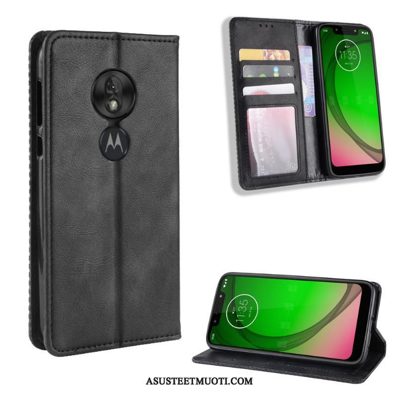 Moto G7 Play Kuoret Kuori Murtumaton Puhelimen Kukkakuvio Nahkakotelo