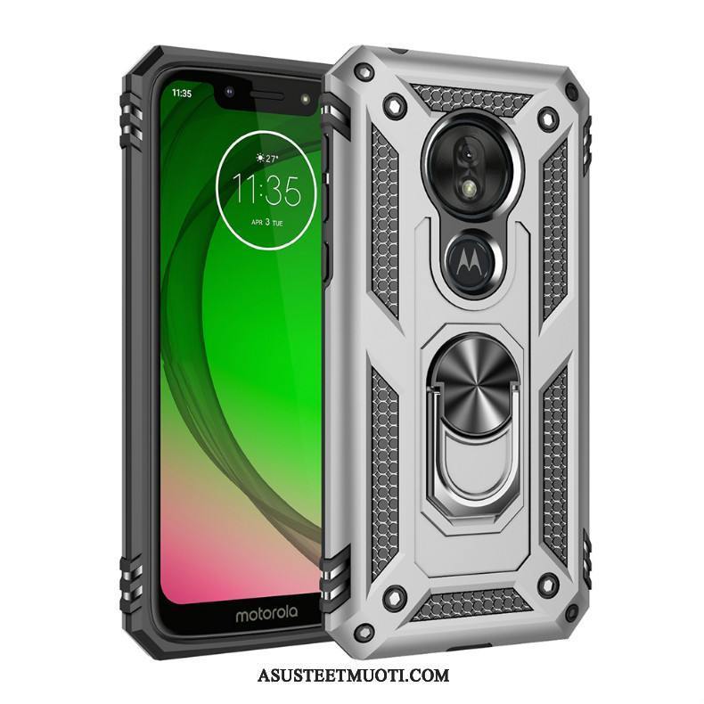 Moto G7 Play Kuori Kuoret Puhelimen Kolme Puolustusta Punainen Magneettinen Suojaus