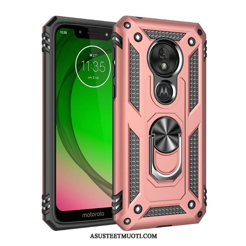 Moto G7 Play Kuori Kuoret Puhelimen Kolme Puolustusta Punainen Magneettinen Suojaus