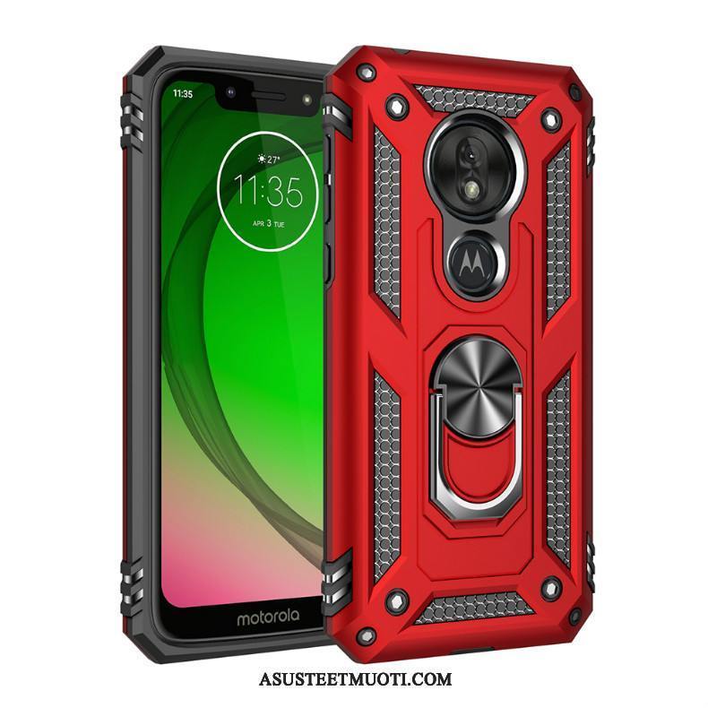 Moto G7 Play Kuori Kuoret Puhelimen Kolme Puolustusta Punainen Magneettinen Suojaus