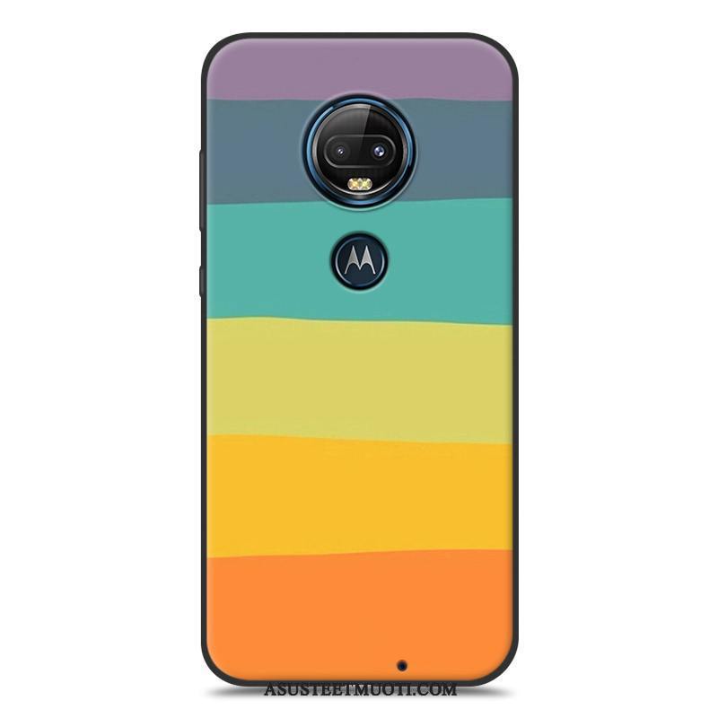 Moto G7 Plus Kuoret Jauhe Musta Pesty Suede Suojaus Maalaus