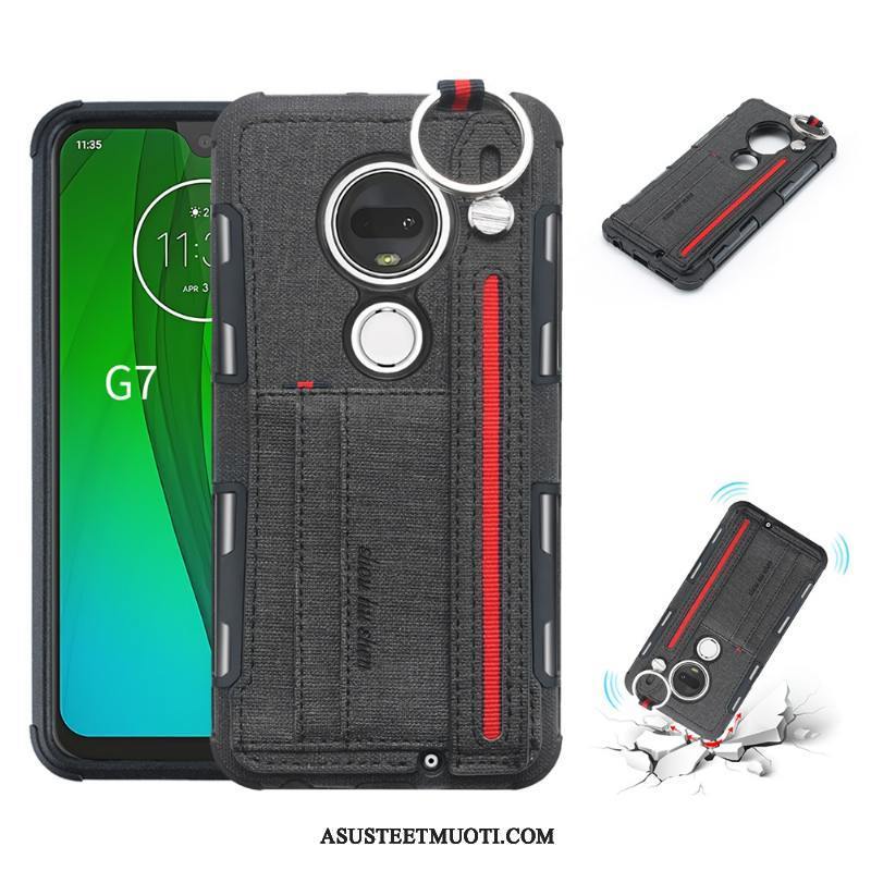 Moto G7 Plus Kuoret Kuori Puhelimen Murtumaton Tuki Harmaa