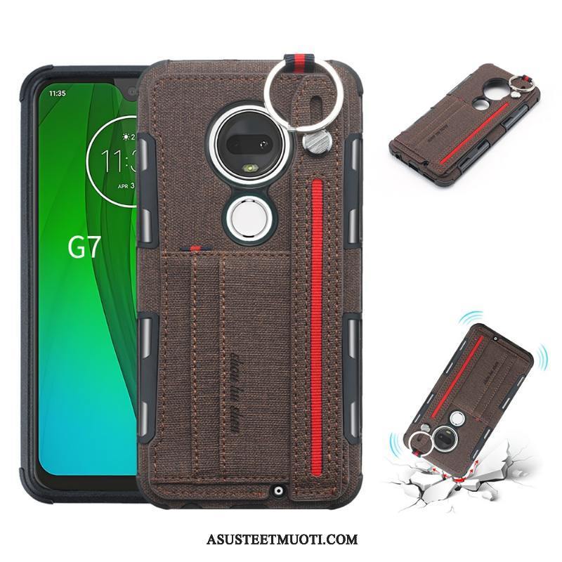 Moto G7 Plus Kuoret Kuori Puhelimen Murtumaton Tuki Harmaa