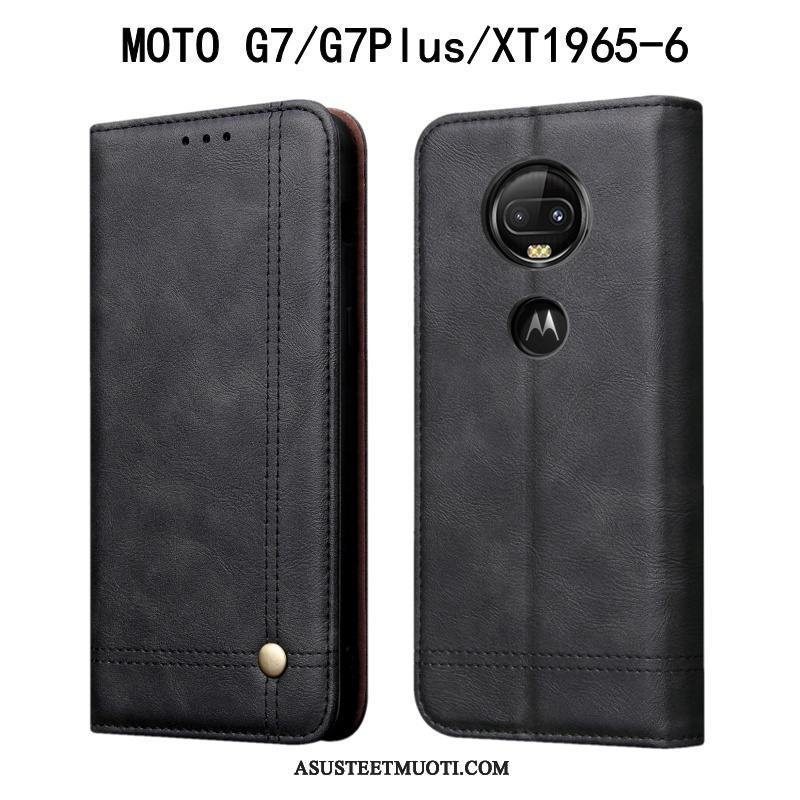 Moto G7 Plus Kuoret Murtumaton Kotelo Puhelimen Suojaus Punainen