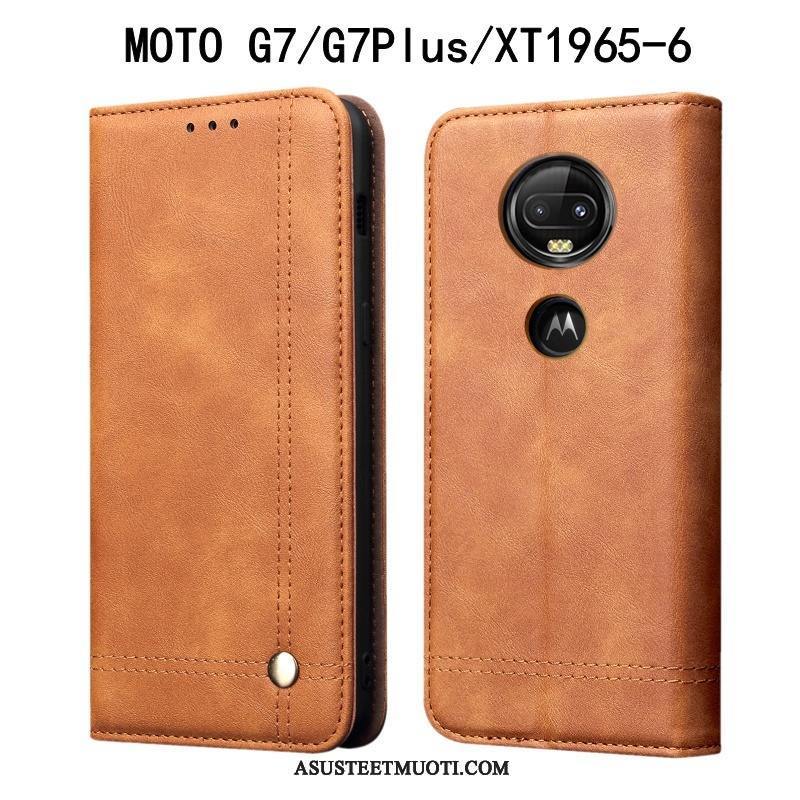 Moto G7 Plus Kuoret Murtumaton Kotelo Puhelimen Suojaus Punainen