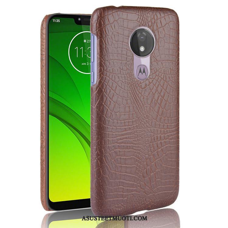 Moto G7 Power Kuoret Puhelimen Kukkakuvio Kuori Kova Nahka