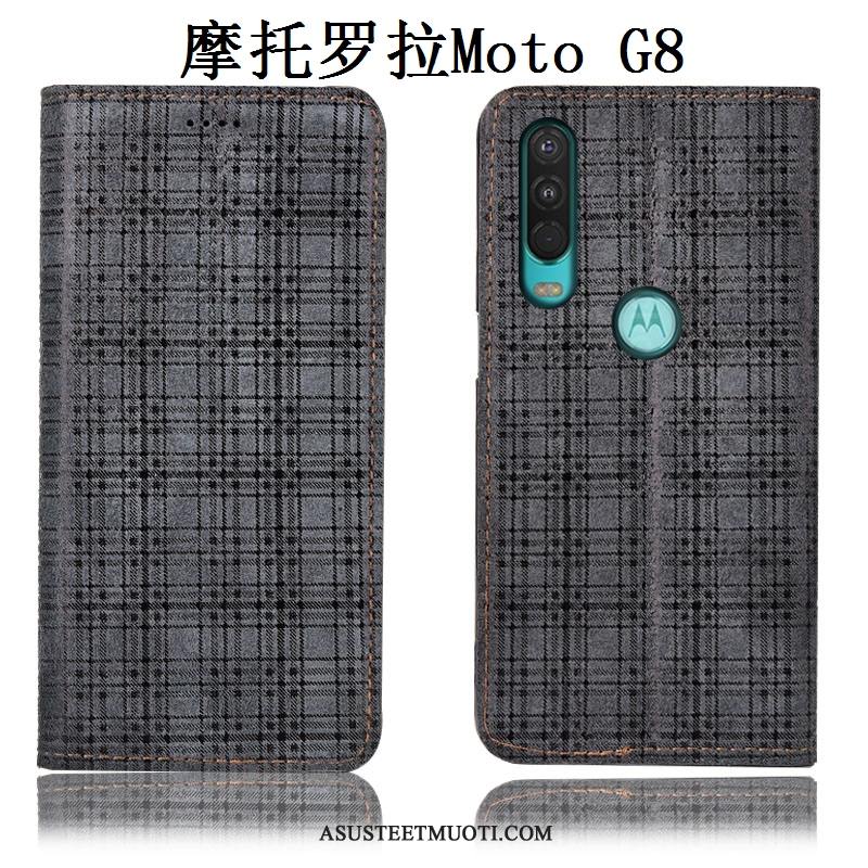 Moto G8 Kuoret Kuori All Inclusive Kotelo Suojaus Harmaa