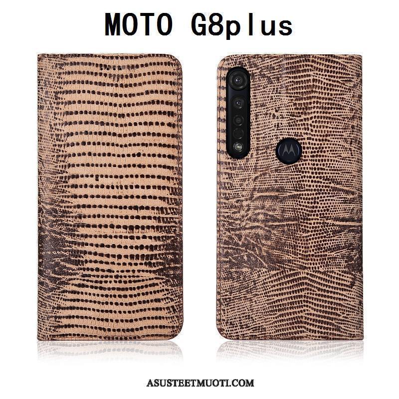 Moto G8 Plus Kuoret Murtumaton Kuori Silikoni Aito Nahka Puhelimen