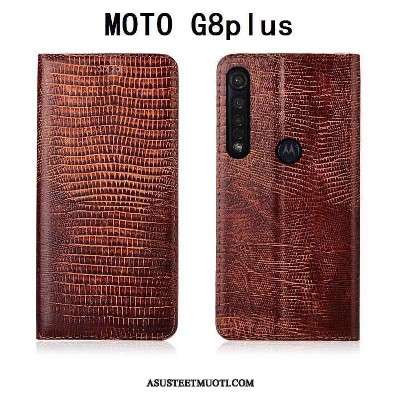 Moto G8 Plus Kuoret Murtumaton Kuori Silikoni Aito Nahka Puhelimen