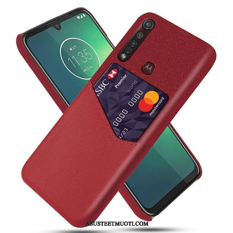 Moto G8 Plus Kuoret Nahkakotelo Luova Kuori Liiketoiminta Kukkakuvio