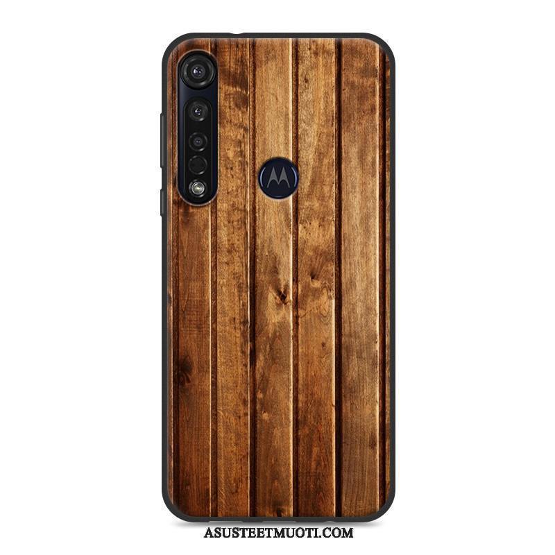 Moto G8 Plus Kuoret Silikonikuori Yksinkertainen Pesty Suede Tuuli Trendi