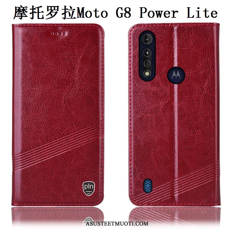 Moto G8 Power Lite Kuoret Kukkakuvio Musta Puhelimen Kotelo Kuori