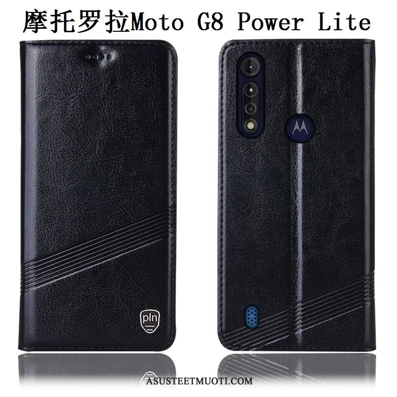 Moto G8 Power Lite Kuoret Kukkakuvio Musta Puhelimen Kotelo Kuori