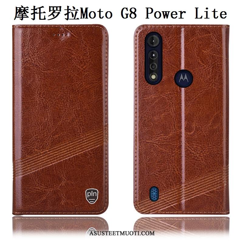 Moto G8 Power Lite Kuoret Kukkakuvio Musta Puhelimen Kotelo Kuori