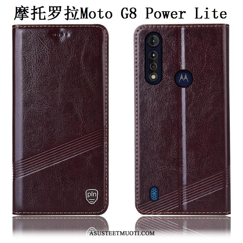 Moto G8 Power Lite Kuoret Kukkakuvio Musta Puhelimen Kotelo Kuori