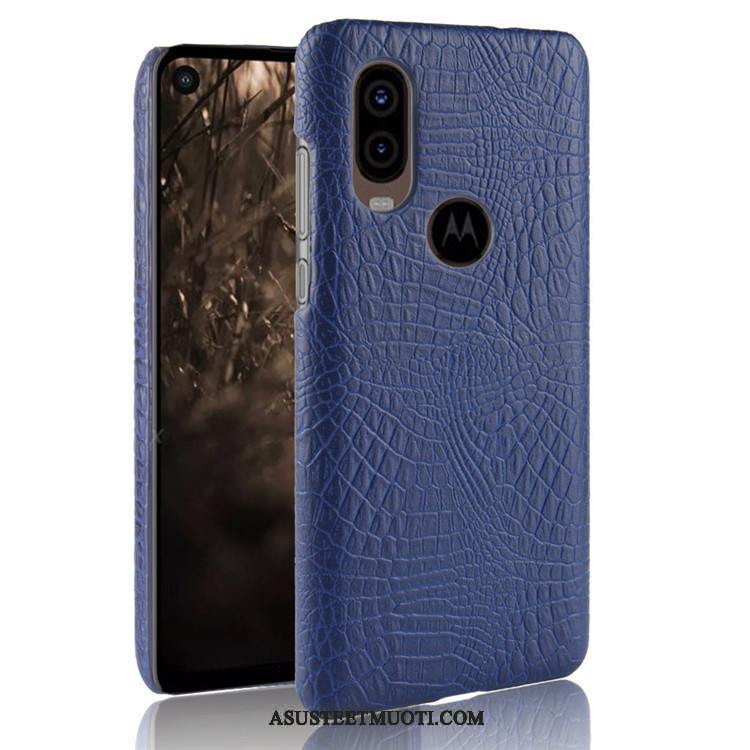 Motorola One Vision Kuori Kuoret Musta Suojaus Kova Pesty Suede