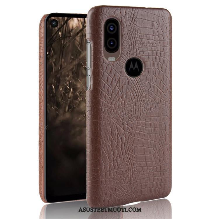 Motorola One Vision Kuori Kuoret Musta Suojaus Kova Pesty Suede