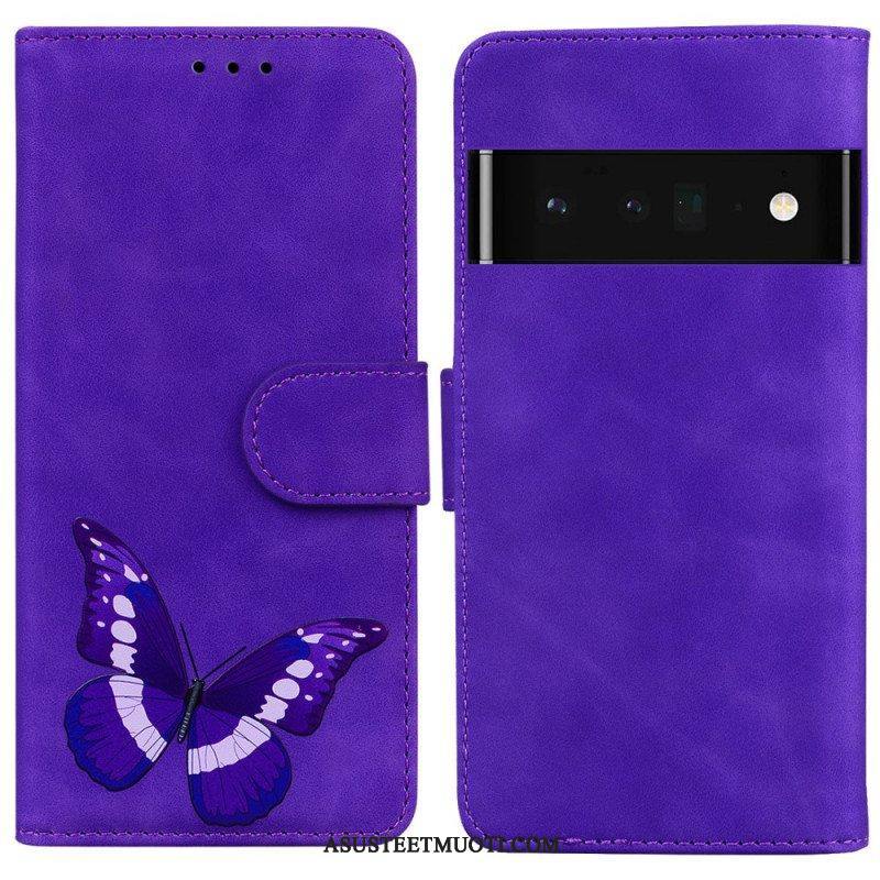 Nahkakotelo Google Pixel 6 Pro Skin Touch Butterfly