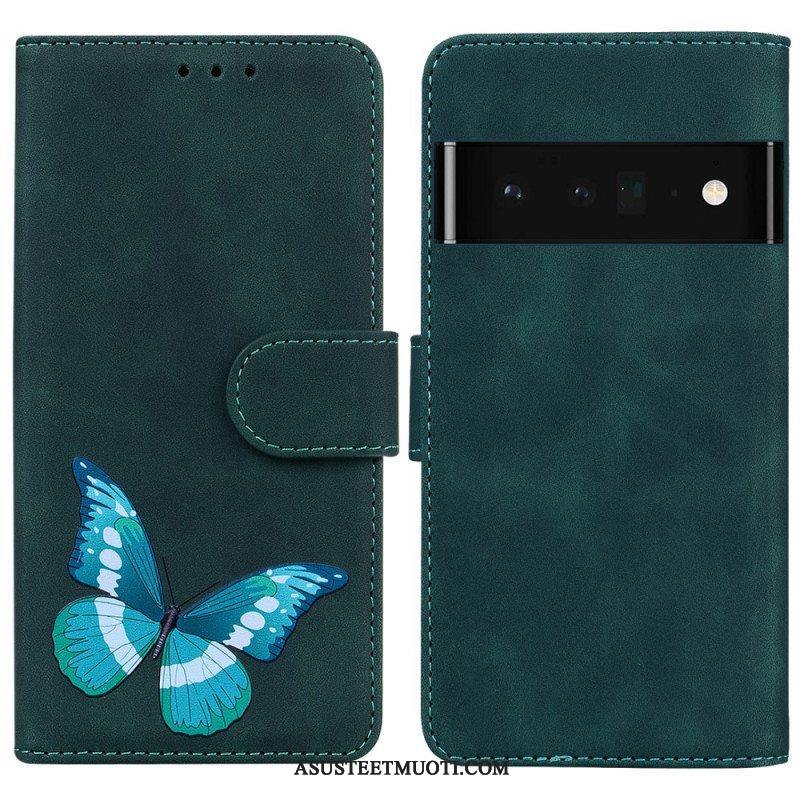 Nahkakotelo Google Pixel 6 Skin Touch Butterfly