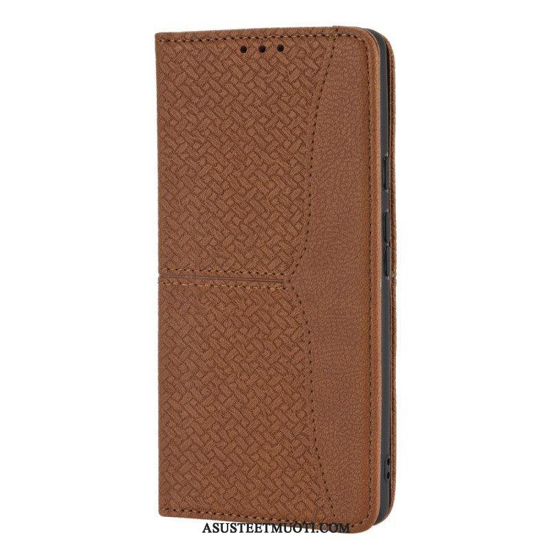 Nahkakotelo Google Pixel 6 Suojaketju Kuori Strappy Woven Leather Style