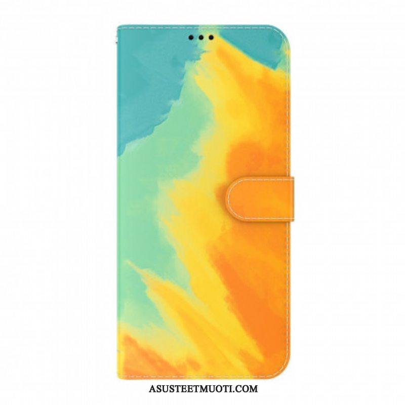 Nahkakotelo Oppo A54 5G / A74 5G Akvarelli