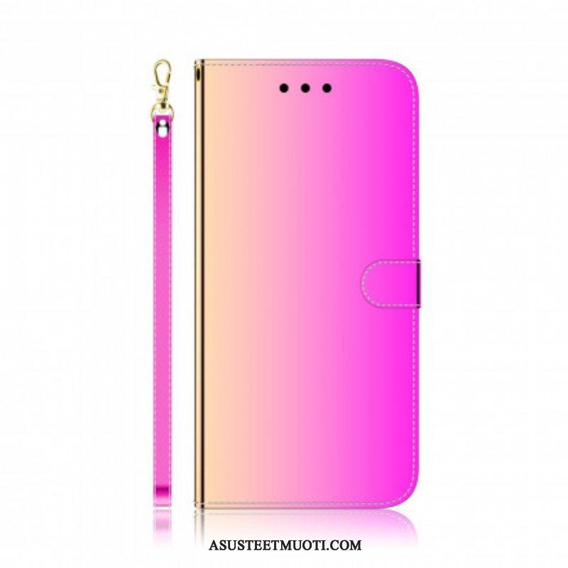 Nahkakotelo Oppo A54 5G / A74 5G Keinonahkainen Peilin Kansi