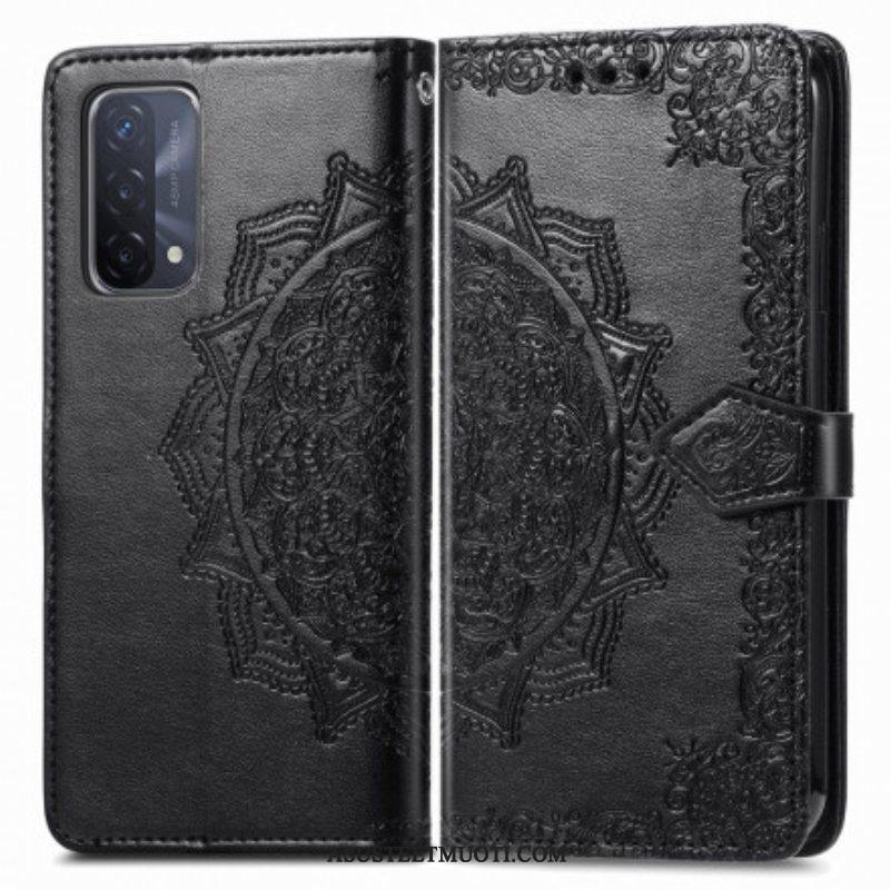 Nahkakotelo Oppo A54 5G / A74 5G Mandala Keskiaika