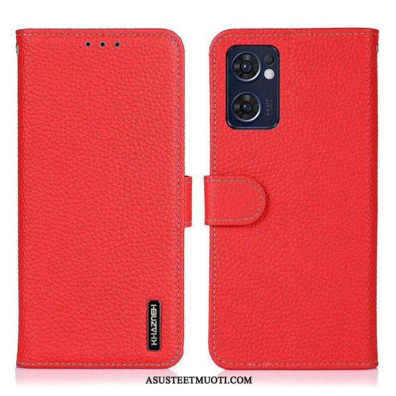 Nahkakotelo Oppo Find X5 Lite Aito Khazneh Litchin Nahka