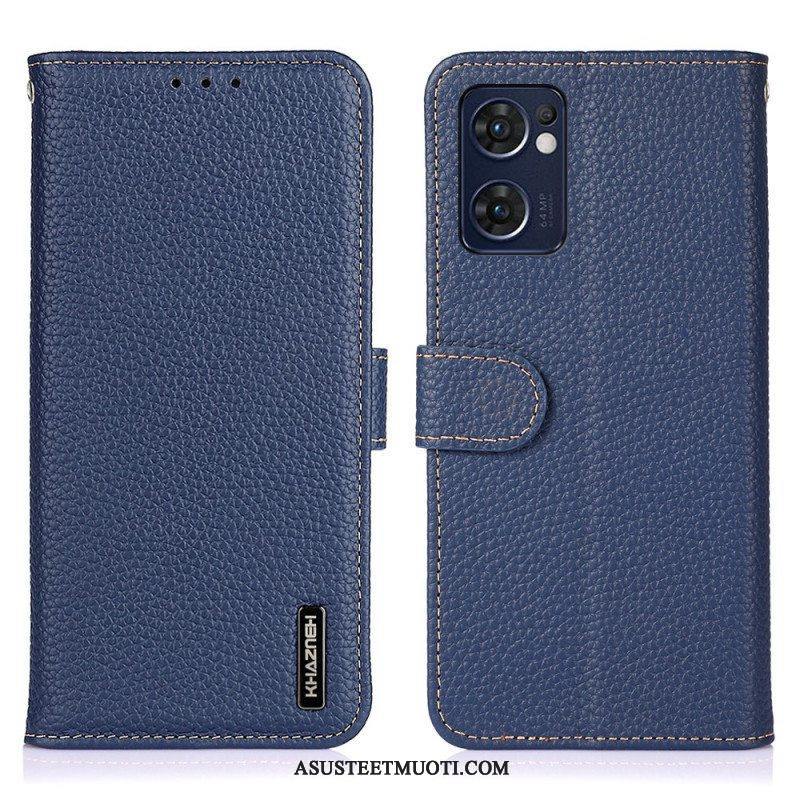 Nahkakotelo Oppo Find X5 Lite Aito Khazneh Litchin Nahka