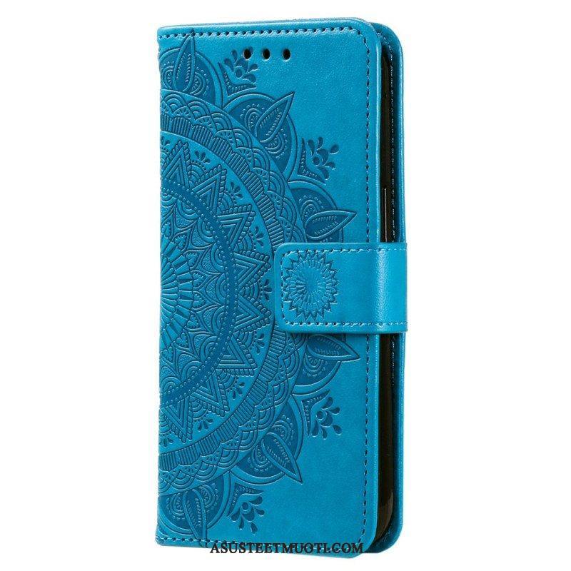 Nahkakotelo Oppo Reno 8 Suojaketju Kuori Strappy Sun Mandala