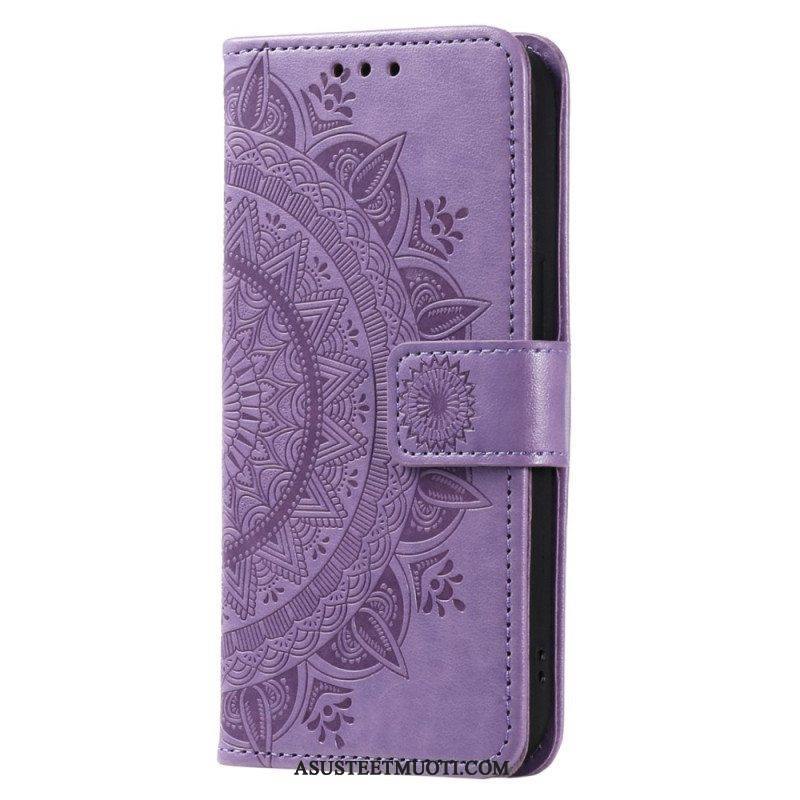 Nahkakotelo Oppo Reno 8 Suojaketju Kuori Strappy Sun Mandala