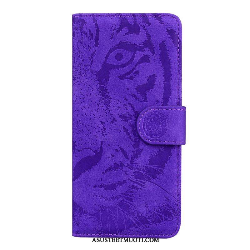 Nahkakotelo Poco X4 Pro 5G Tiger Print