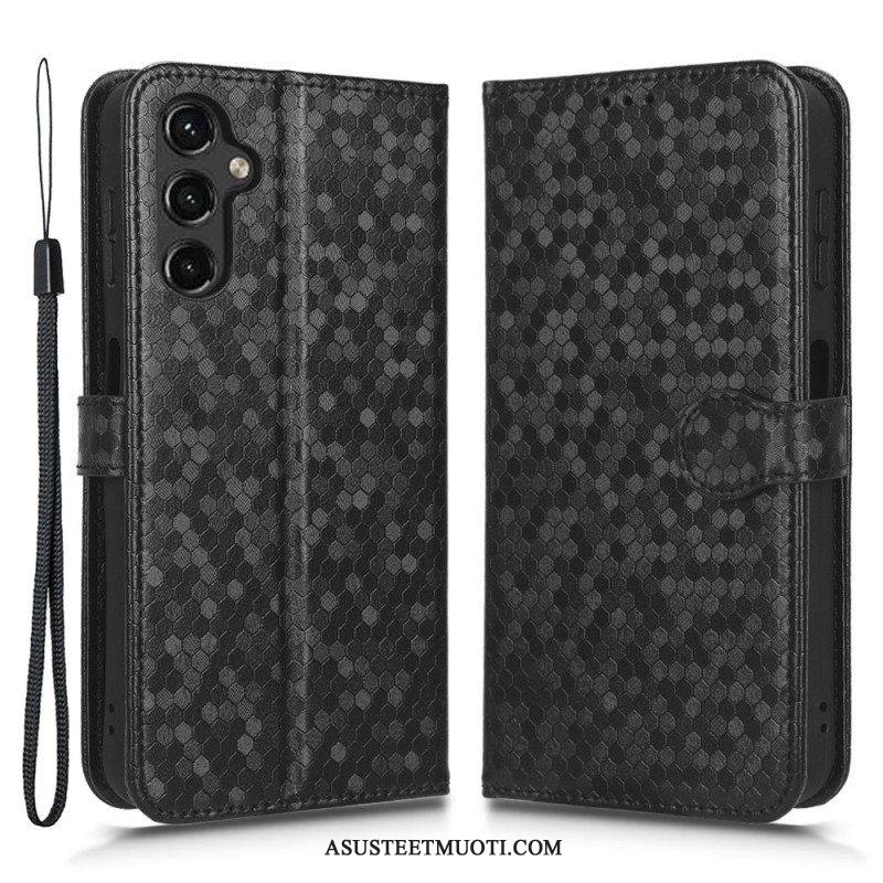 Nahkakotelo Samsung Galaxy A14 / A14 5G Suojaketju Kuori 3d-kuviohihna