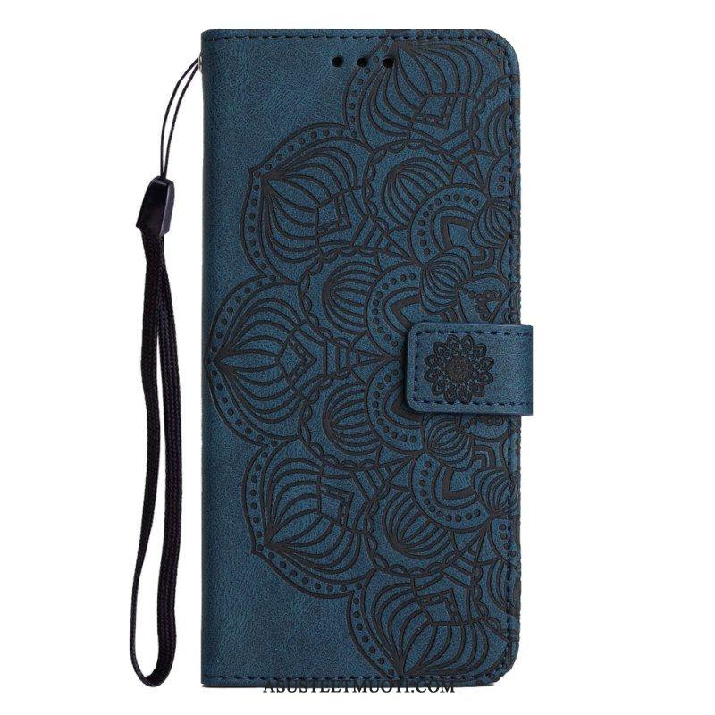 Nahkakotelo Samsung Galaxy A54 5G Suojaketju Kuori Strappy Mandala Print