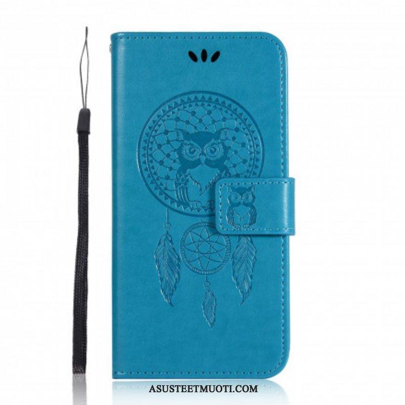 Nahkakotelo Xiaomi Redmi Note 10 Pro Nahkaefekti Dreamcatcher Owl