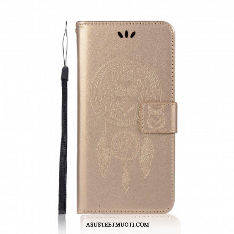 Nahkakotelo Xiaomi Redmi Note 10 Pro Nahkaefekti Dreamcatcher Owl