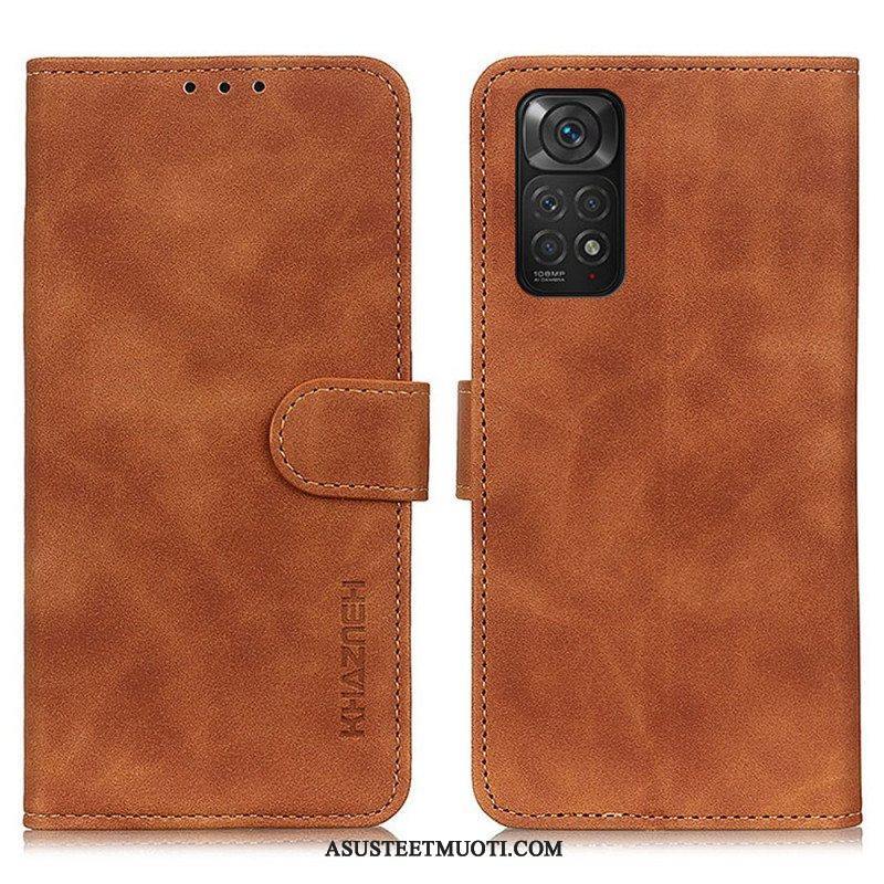 Nahkakotelo Xiaomi Redmi Note 11 / 11S Khazneh Vintage Nahkaefekti