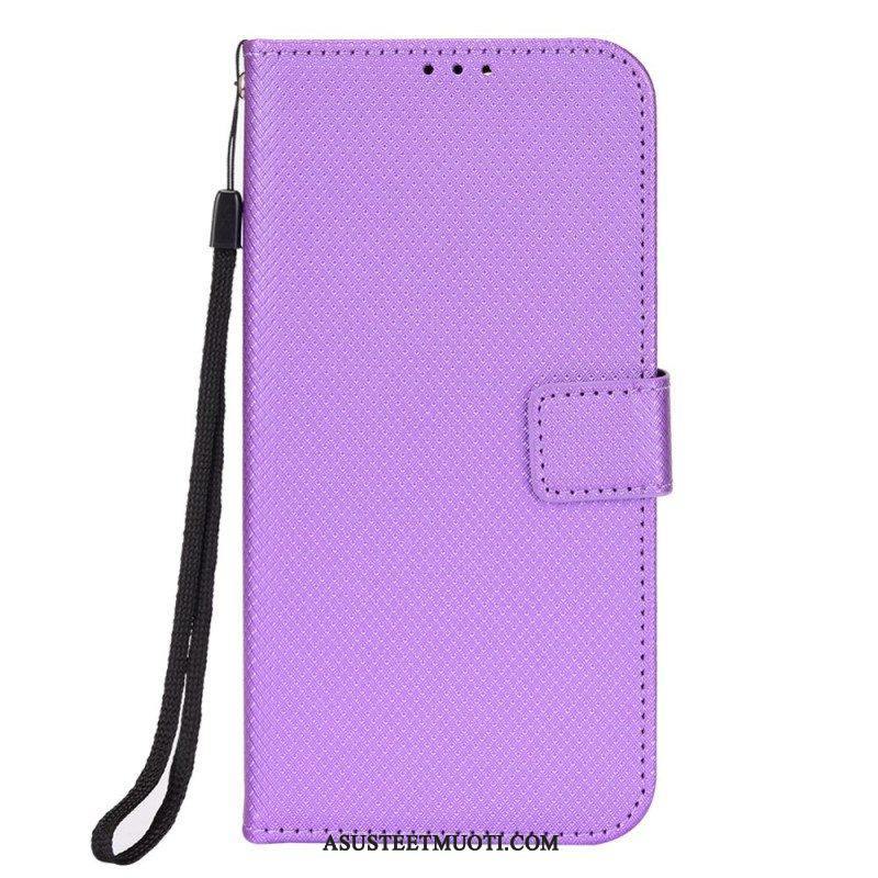 Nahkakotelo iPhone 14 Pro Max Suojaketju Kuori Tyylikäs Strappy Faux Leather