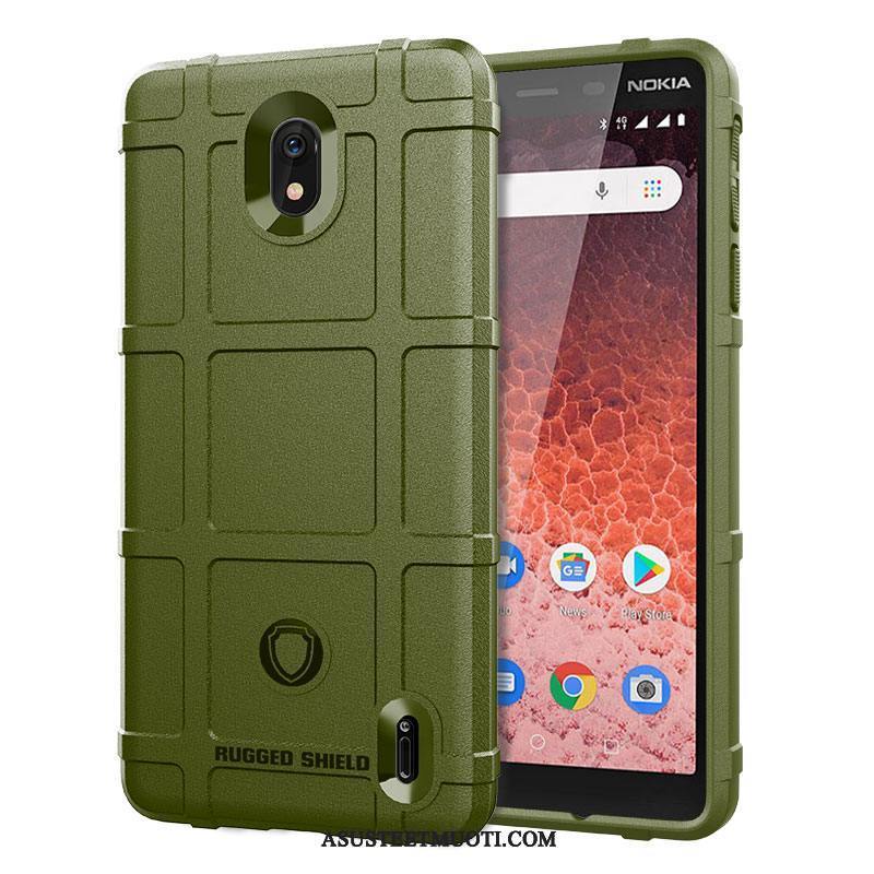 Nokia 1 Plus Kuori Kuoret Silikoni Yksinkertainen Hemming Pu Pesty Suede