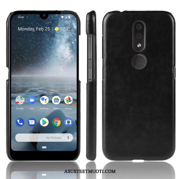 Nokia 4.2 Kuori Kuoret Puhelimen Kova Kukkakuvio Trendi Nahka