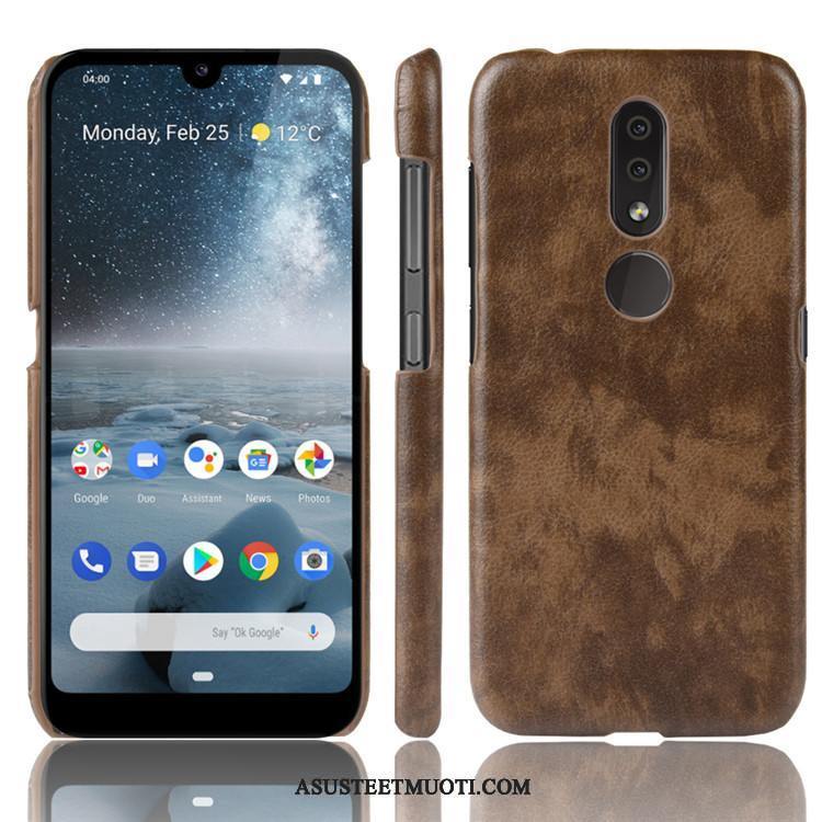 Nokia 4.2 Kuori Kuoret Puhelimen Kova Kukkakuvio Trendi Nahka