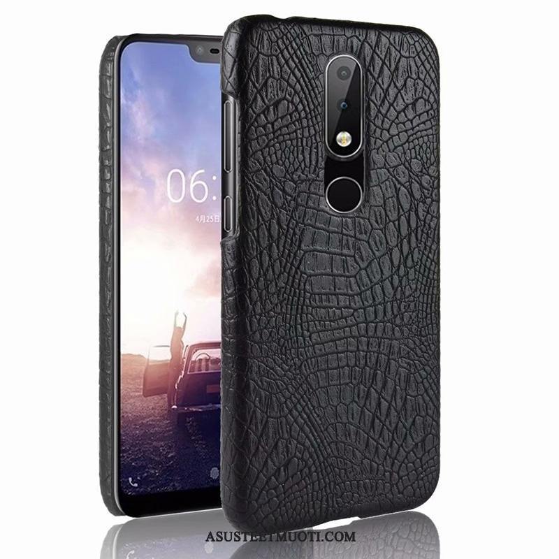 Nokia 5.1 Plus Kuoret Kotelo Suojaus Nahka Sininen Kukkakuvio