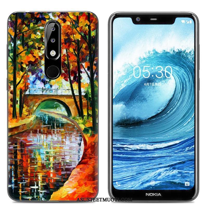 Nokia 5.1 Plus Kuori Kuoret Silikoni Trendi Pehmeä Neste Maalaus